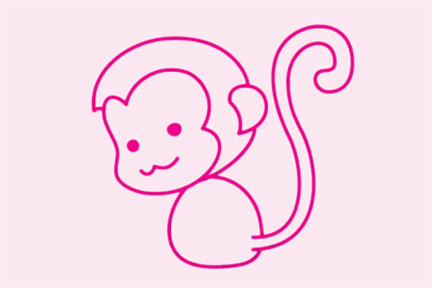 猴子簡筆畫畫法步驟
