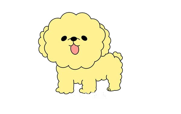 黃色泰迪犬簡筆畫畫法步驟