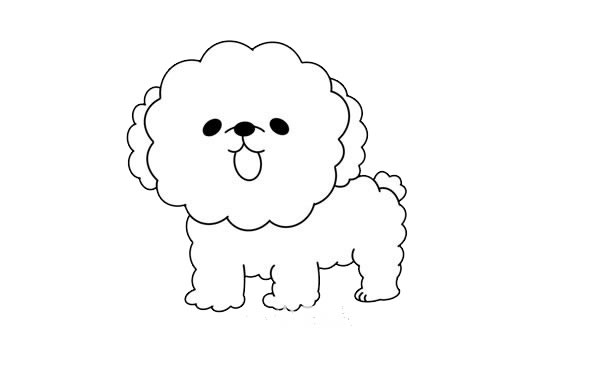 黃色泰迪犬簡筆畫畫法步驟