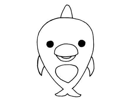 卡通小海豚簡筆畫