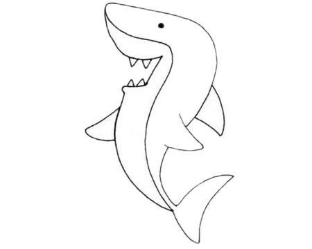 一組鯊魚簡筆畫大全