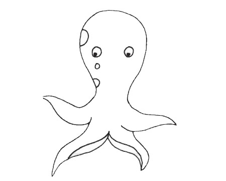 幾筆就能畫出的章魚兒童畫