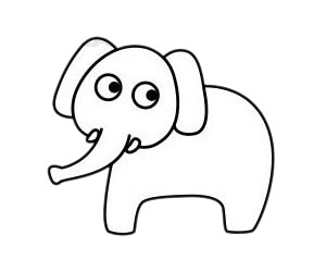 超簡(jiǎn)單的大象兒童畫