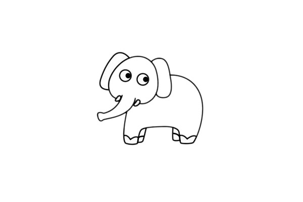 超簡(jiǎn)單的大象兒童畫