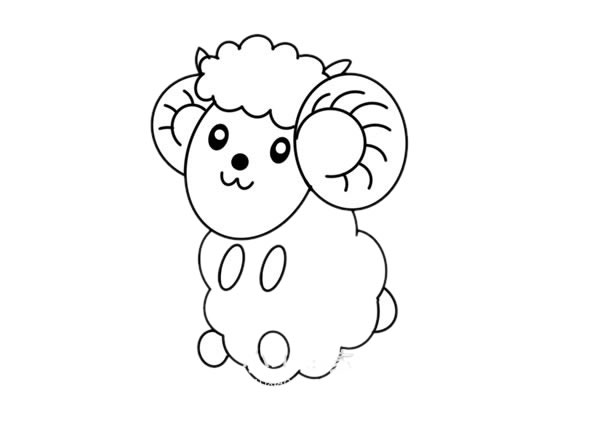 可愛(ài)的小綿羊簡(jiǎn)筆畫(huà)步驟