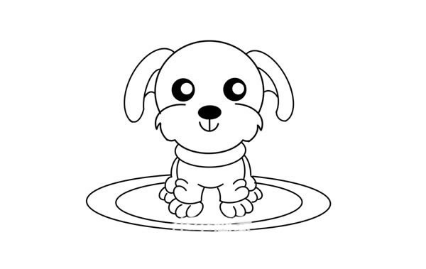 卡通貴賓犬簡筆畫的畫法