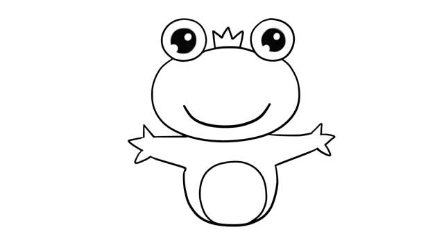 卡通的青蛙王子簡(jiǎn)筆畫(huà)