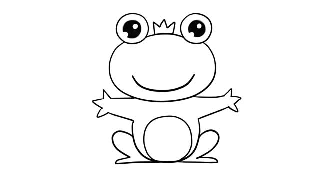 卡通的青蛙王子簡(jiǎn)筆畫(huà)