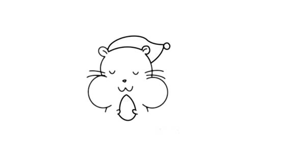 躺在床上的卡通倉(cāng)鼠簡(jiǎn)筆畫(huà)