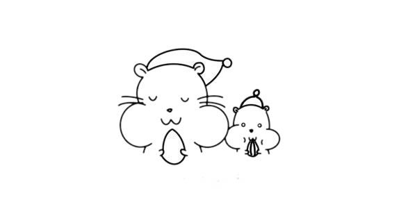 躺在床上的卡通倉(cāng)鼠簡(jiǎn)筆畫(huà)