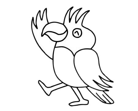 一組鸚鵡簡筆畫大全