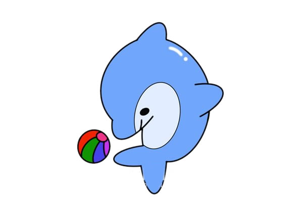 海豚和彩球簡筆畫 海豚和彩球簡筆畫