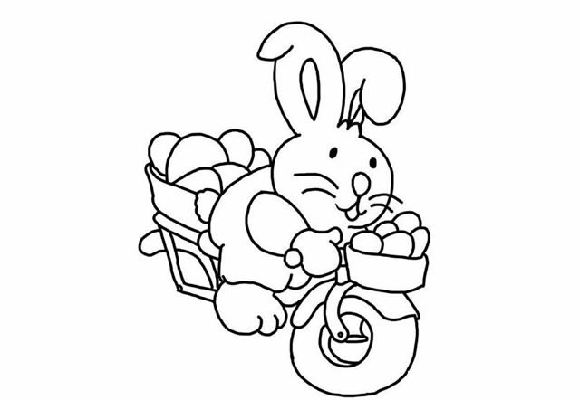 騎車的小白兔簡(jiǎn)筆畫