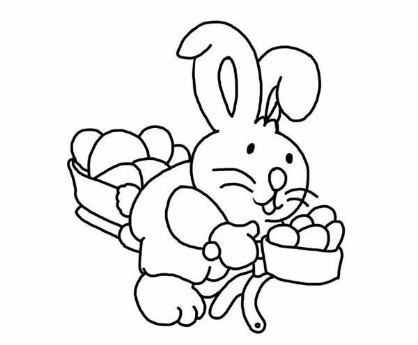 騎車的小白兔簡(jiǎn)筆畫