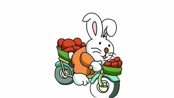 騎車的小白兔簡(jiǎn)筆畫
