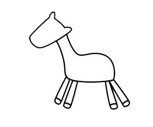 簡單的小馬簡筆畫