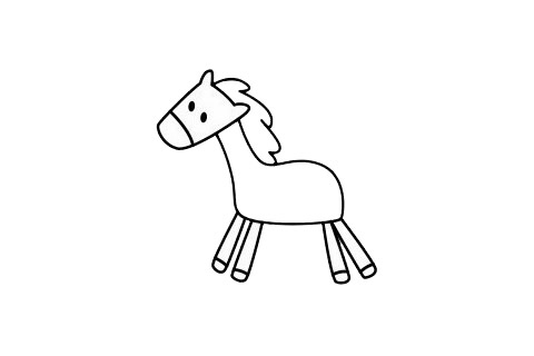 簡單的小馬簡筆畫