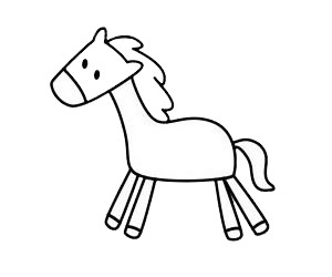簡單的小馬簡筆畫