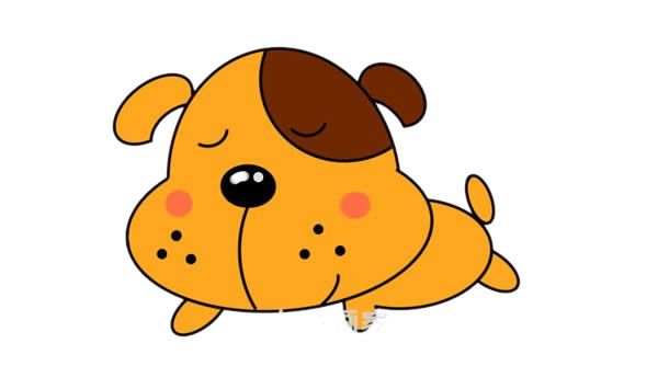 睡覺的小黃狗簡筆畫