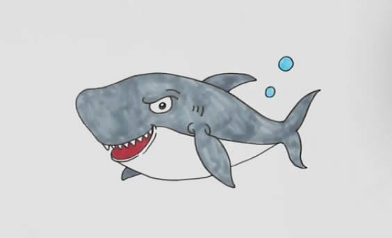 兒童鯊魚簡筆畫步驟