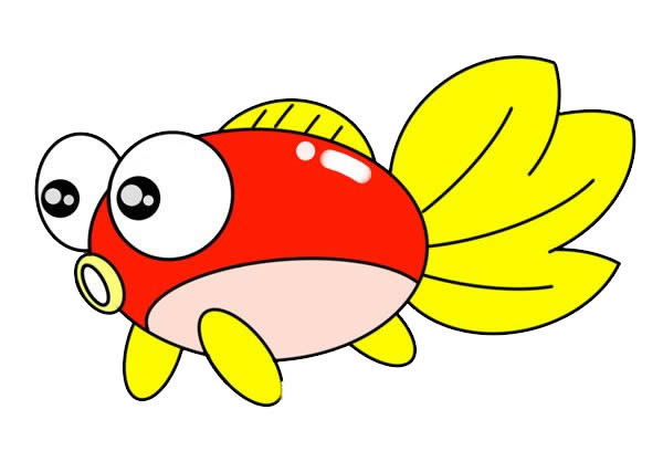 可愛的大眼睛金魚簡筆畫