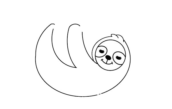 掛在樹(shù)枝上的樹(shù)懶簡(jiǎn)筆畫(huà)