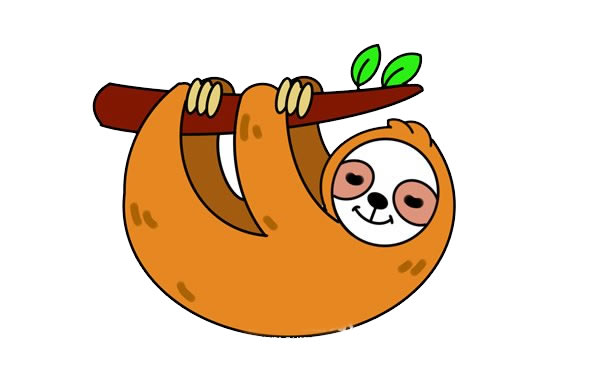 掛在樹(shù)枝上的樹(shù)懶簡(jiǎn)筆畫(huà)