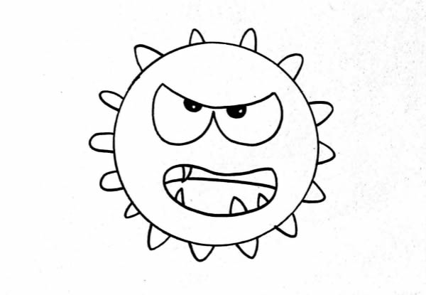 兇惡的病毒簡(jiǎn)筆畫(huà)