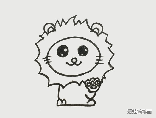 可愛(ài)的卡通小獅子簡(jiǎn)筆畫(huà)