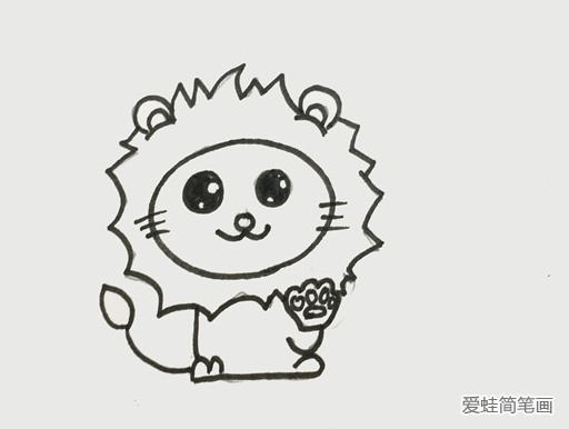 可愛(ài)的卡通小獅子簡(jiǎn)筆畫(huà)