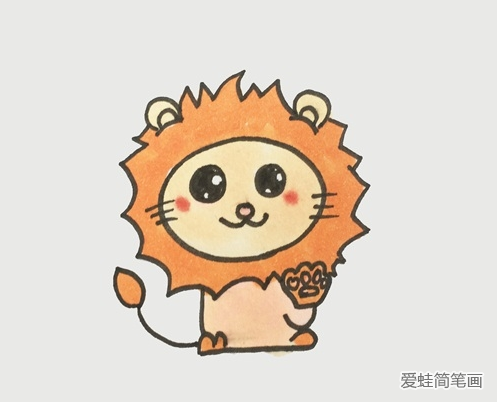 可愛(ài)的卡通小獅子簡(jiǎn)筆畫(huà)
