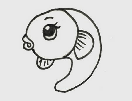 簡單可愛的小魚簡筆畫