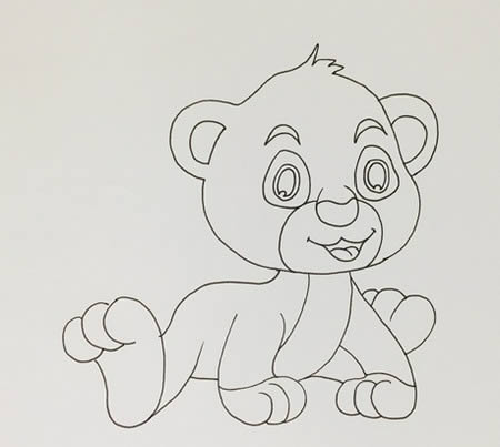卡通豹子簡(jiǎn)筆畫帶涂色