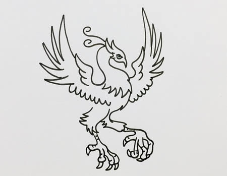 簡單又霸氣的火鳳凰簡筆畫