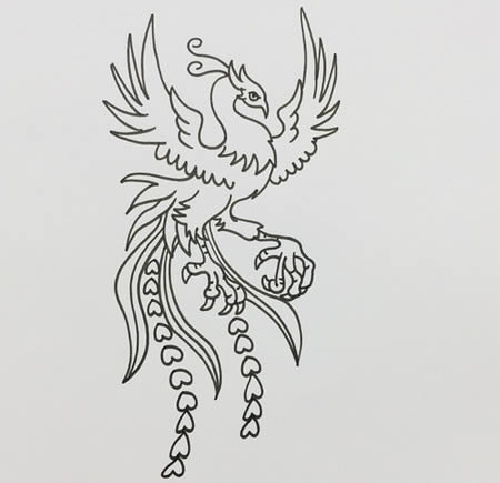 簡單又霸氣的火鳳凰簡筆畫