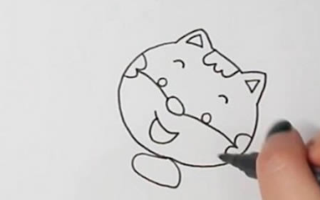 小貓釣魚的簡(jiǎn)筆畫