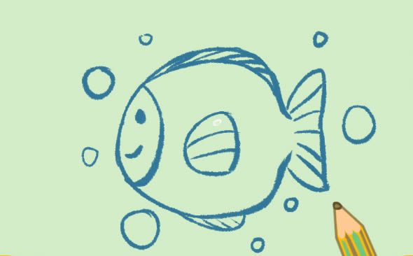 漂亮的魚的簡(jiǎn)筆畫步驟教程