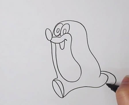 鼴鼠簡筆畫步驟帶涂色