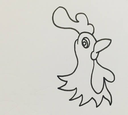 大公雞簡筆畫畫法步驟可愛彩色圖片
