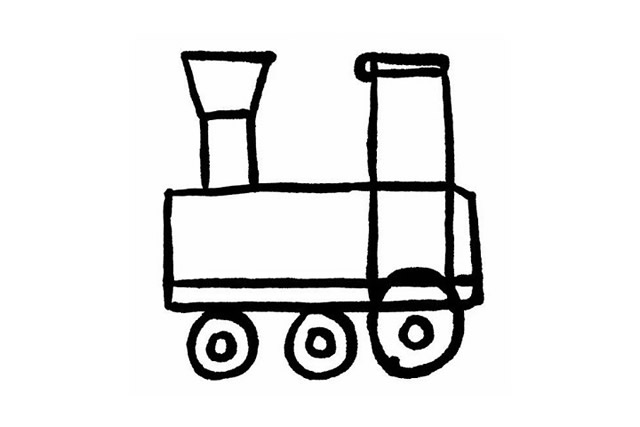 簡單的小火車兒童畫