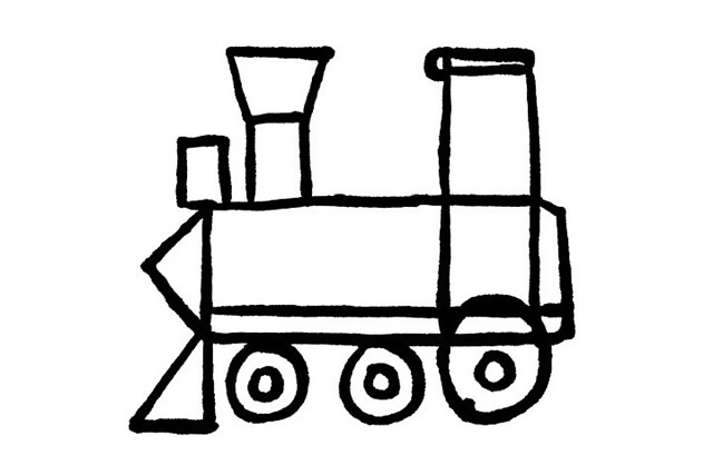 簡單的小火車兒童畫