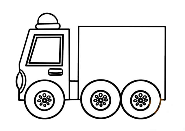消防車簡筆畫詳細步驟