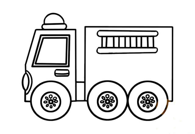 消防車簡筆畫詳細步驟