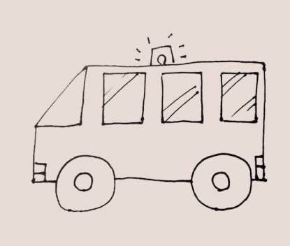 飛馳中的救護(hù)車簡(jiǎn)筆畫(huà)