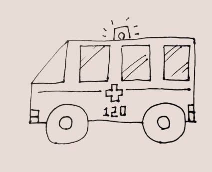 飛馳中的救護(hù)車簡(jiǎn)筆畫(huà)
