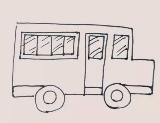 校車簡(jiǎn)筆畫步驟教程