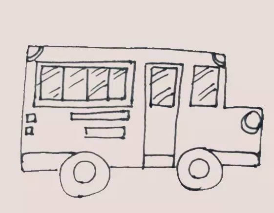 校車簡(jiǎn)筆畫步驟教程