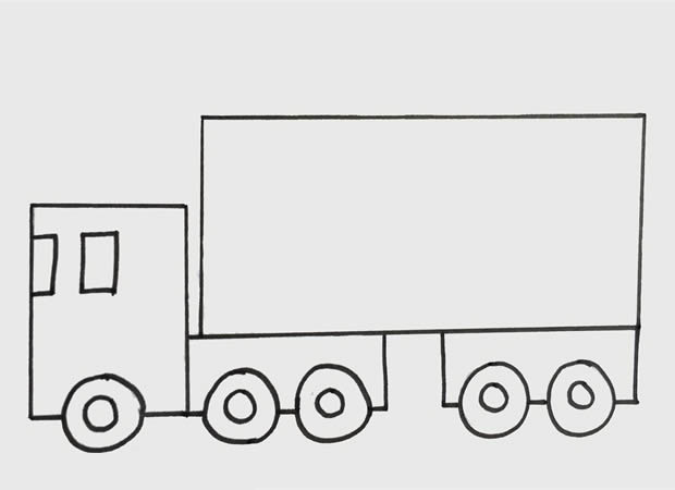 大貨車的簡筆畫步驟