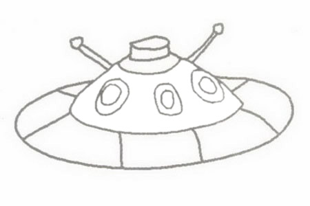 UFO飛碟簡筆畫的步驟詳解