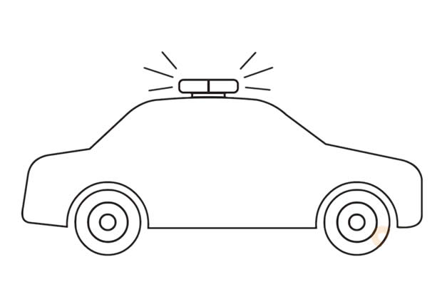 警車簡筆畫怎么畫帶涂色